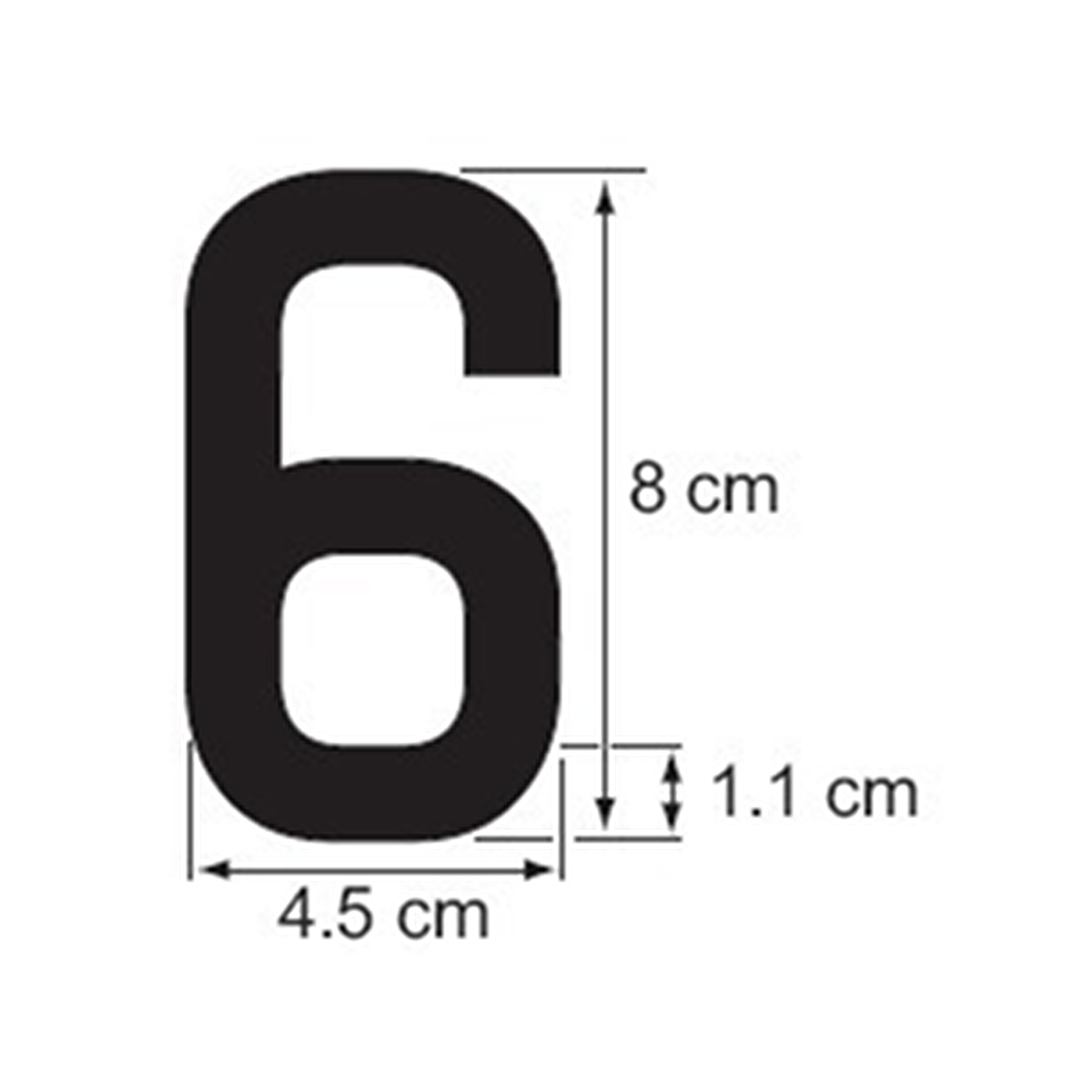 Plastimo Etiket Nummers, 8 cm, Wit, Rib