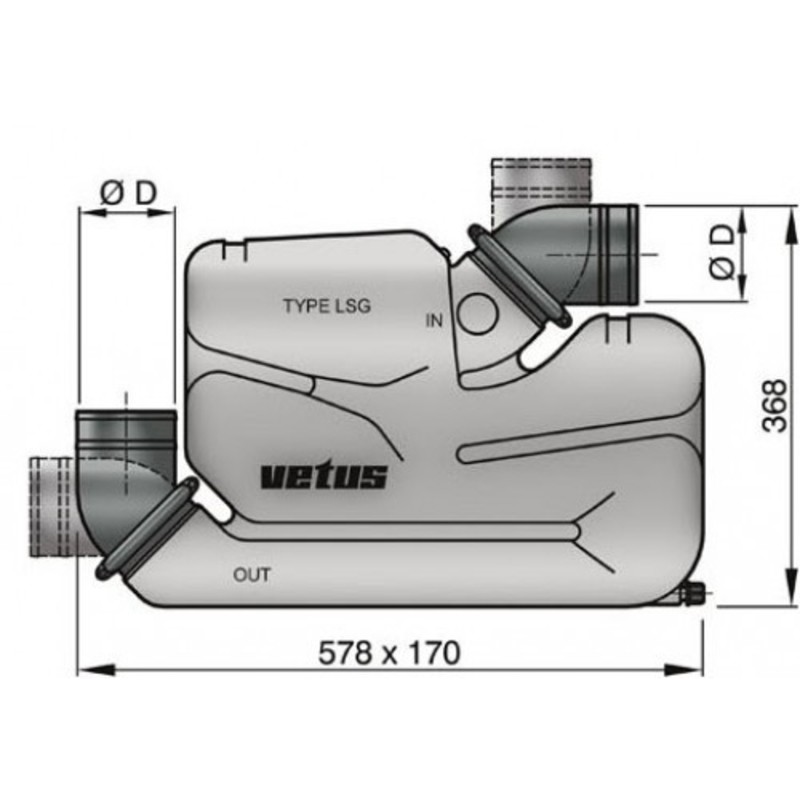 Vetus water collector LSG90