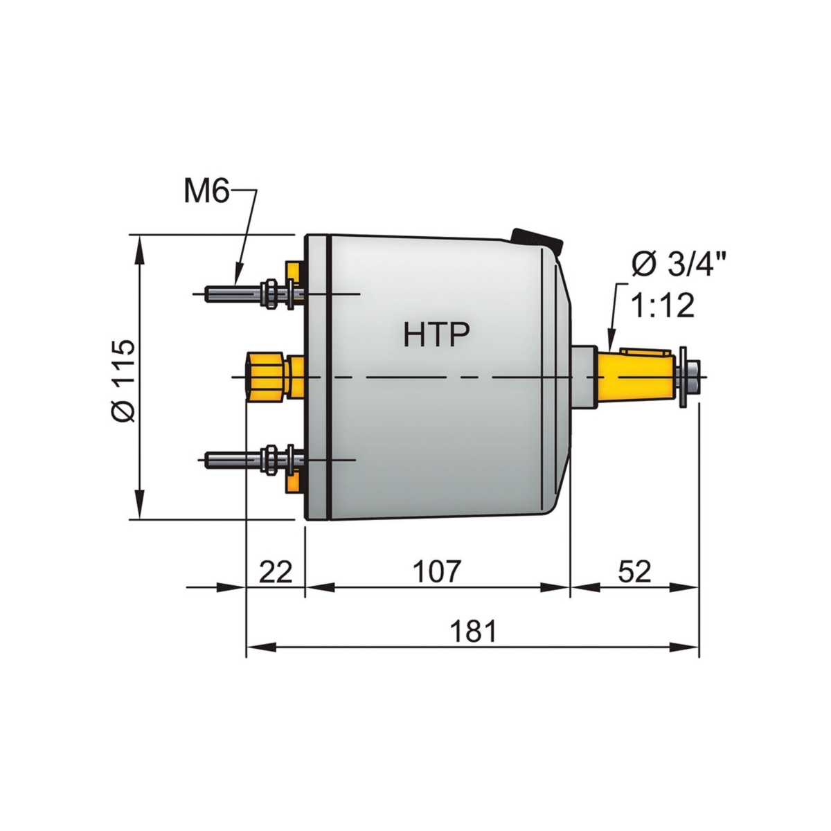 Vetus hydraulische pomp HTP20, 10 mm, wit