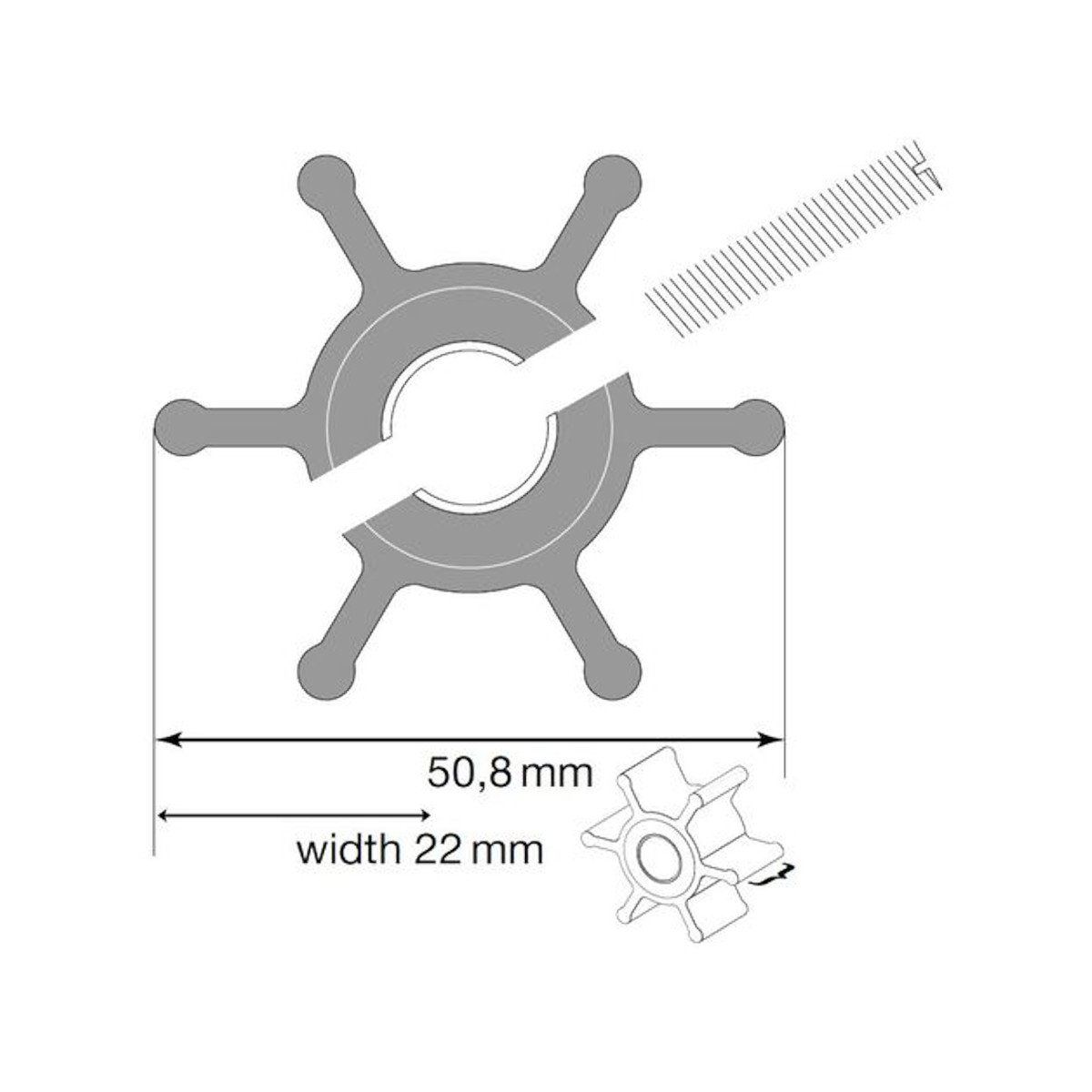 Johnson Impeller voor F4 pomp, Nitril