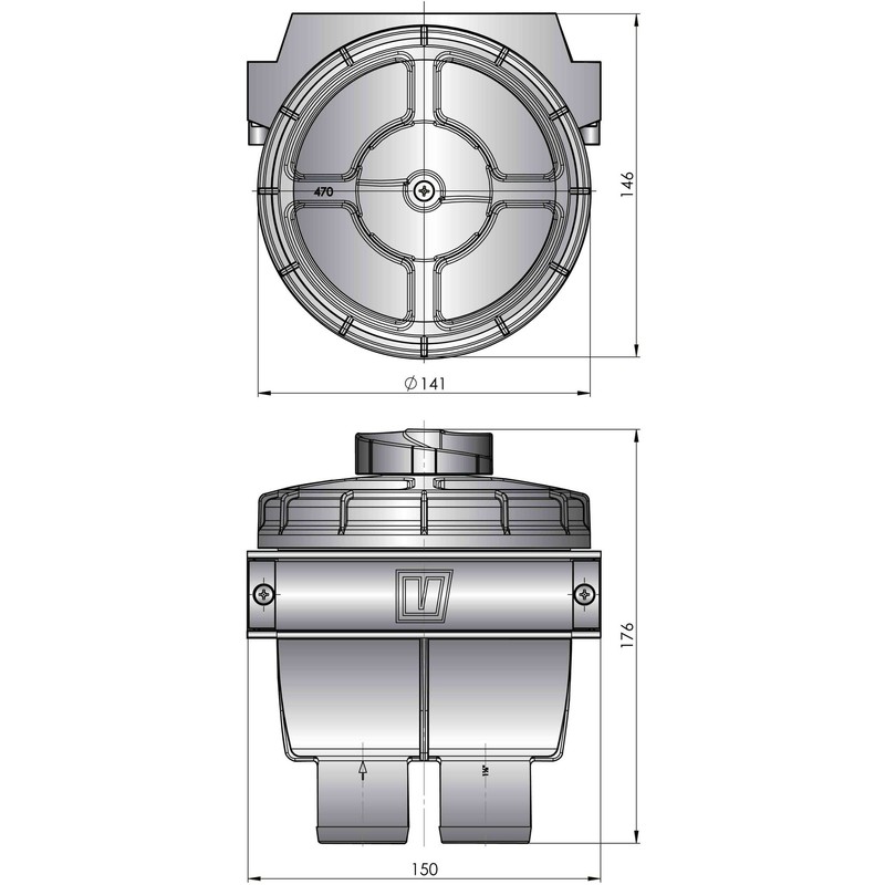 Vetus koelwaterfilter type 470 - 31,8 mm