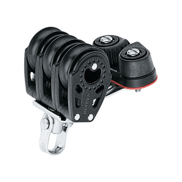 Harken 29mm Carbo Block grootschoot - drieschijfs blok met wartel en klem