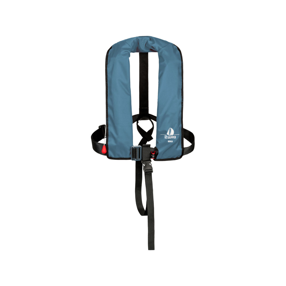 12skipper automatisch reddingsvest 165N ISO met harnas, staalblauw