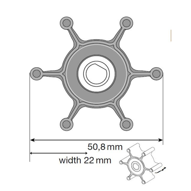 Johnson Impeller voor F4 pomp, MC97/EPDM