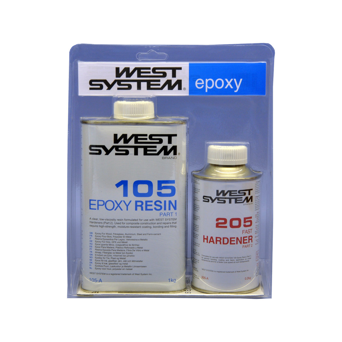 West System A-Pack Epoxy met snelle verharder 105-205A - 1.2kg