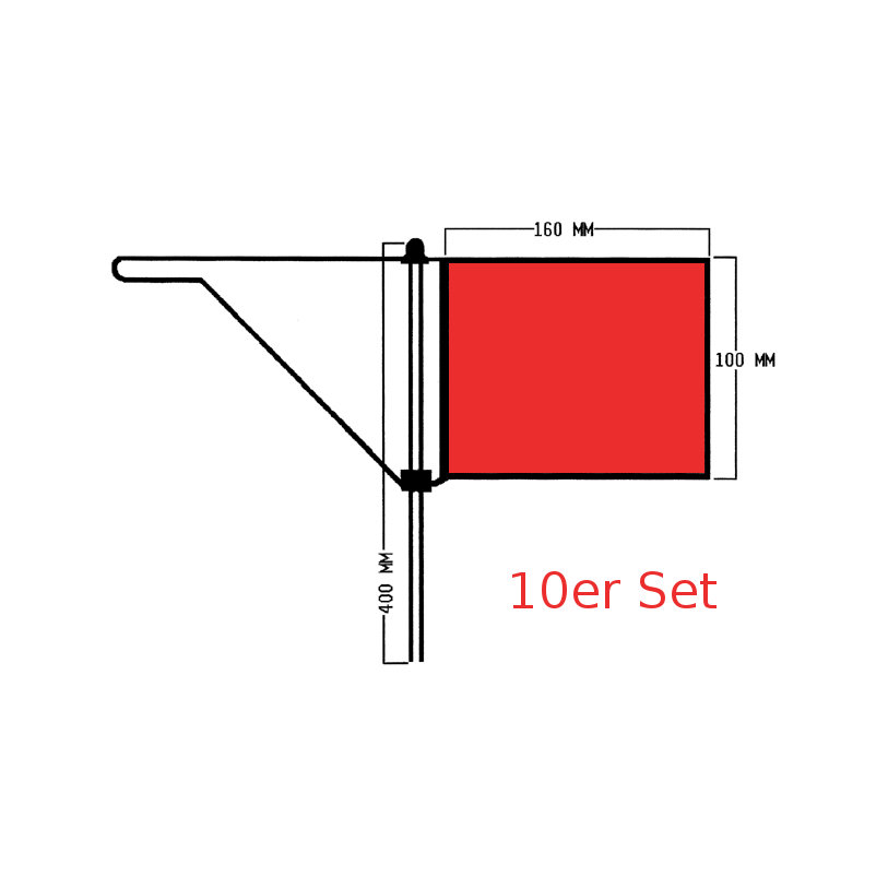 Roter Windfahnen-Verklicker - Groß - 10er Set