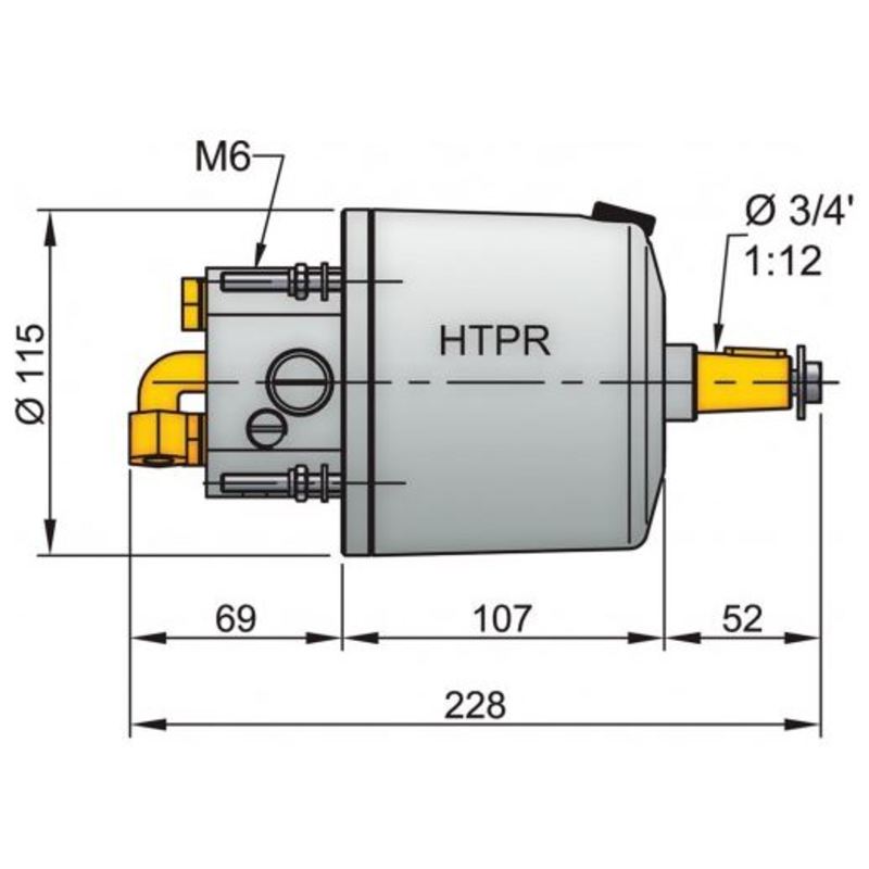 Vetus hydraulische pomp HTP42, 10 mm, zwart