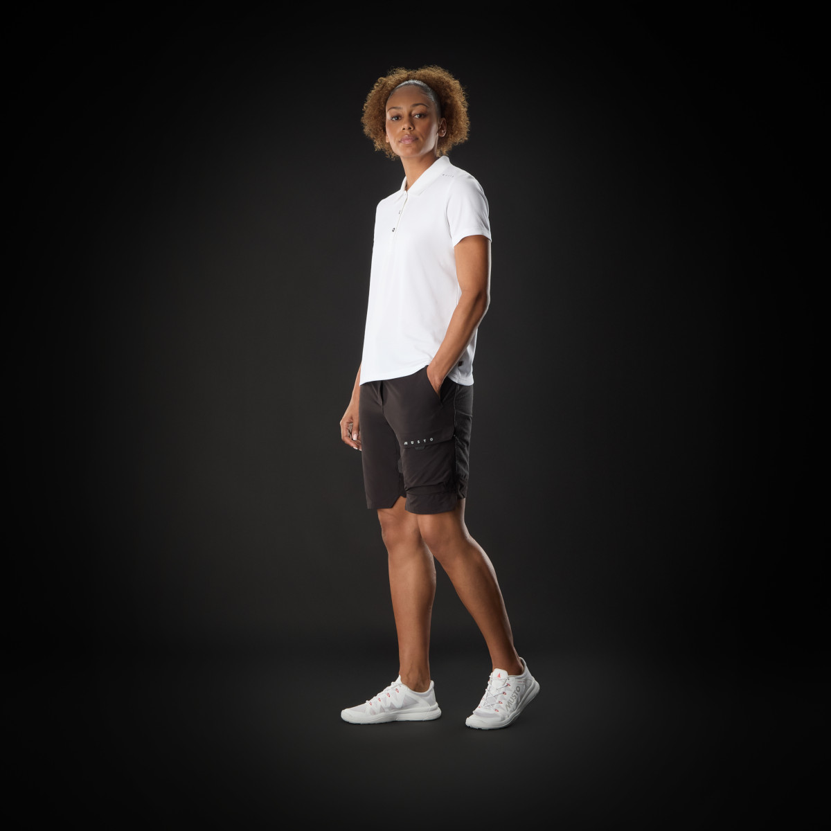 Musto Evolution Performance Strech zeilshort dames zwart, maat 12