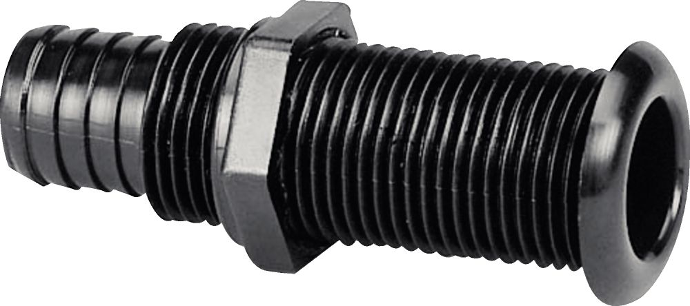Plastimo Ribbed Thru-H Fit. Ø25 Stand. Flens Blk