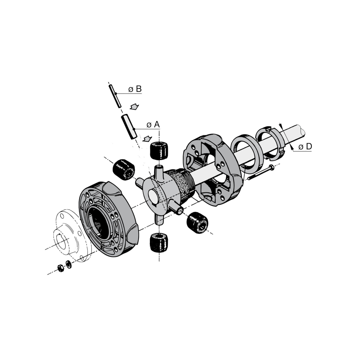 Vetus Flexibele Koppeling Type 6 voor 35mm Schacht