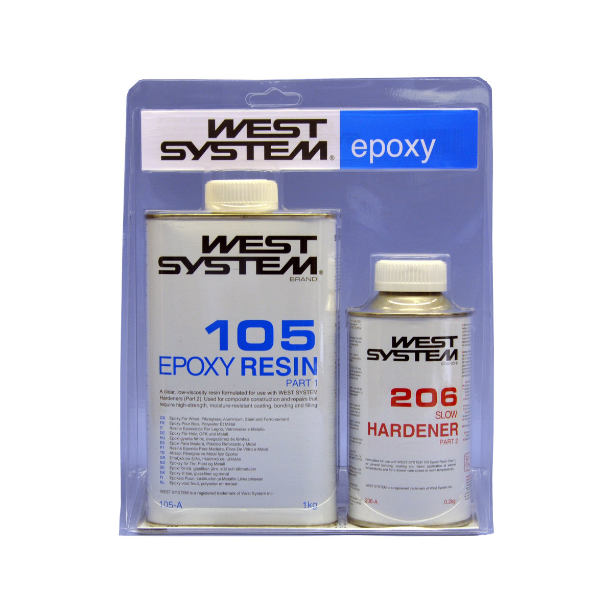 West System A-Pack Epoxy met langzame verharder 105-206A - 1.2kg
