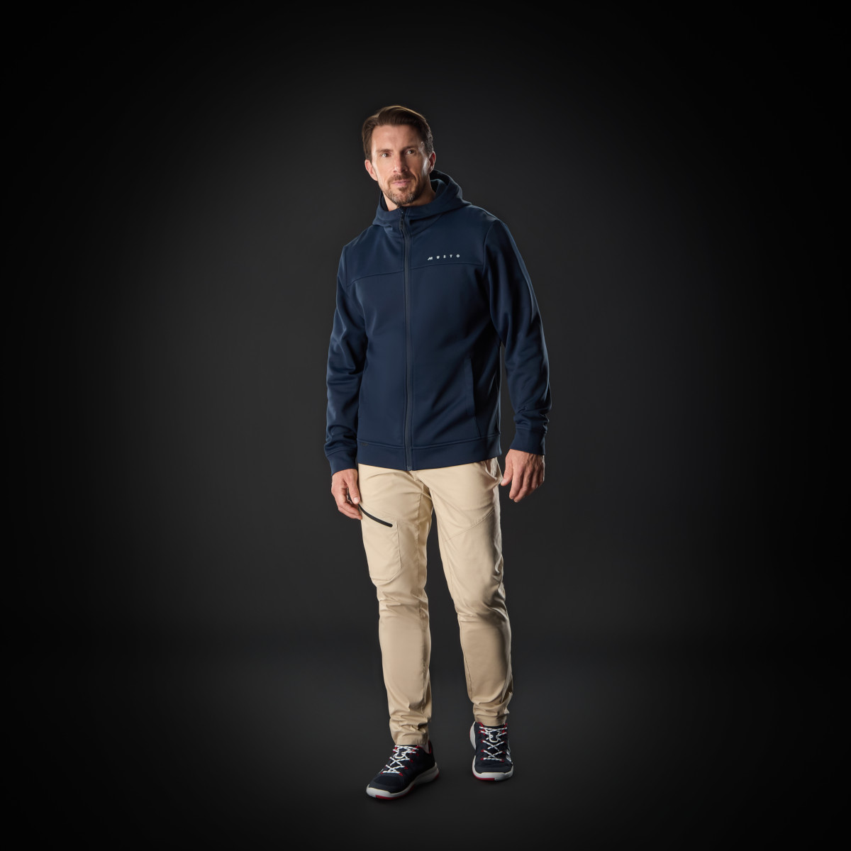 Musto Evolution Hoodie capuchontrui heren marineblauw, maat M