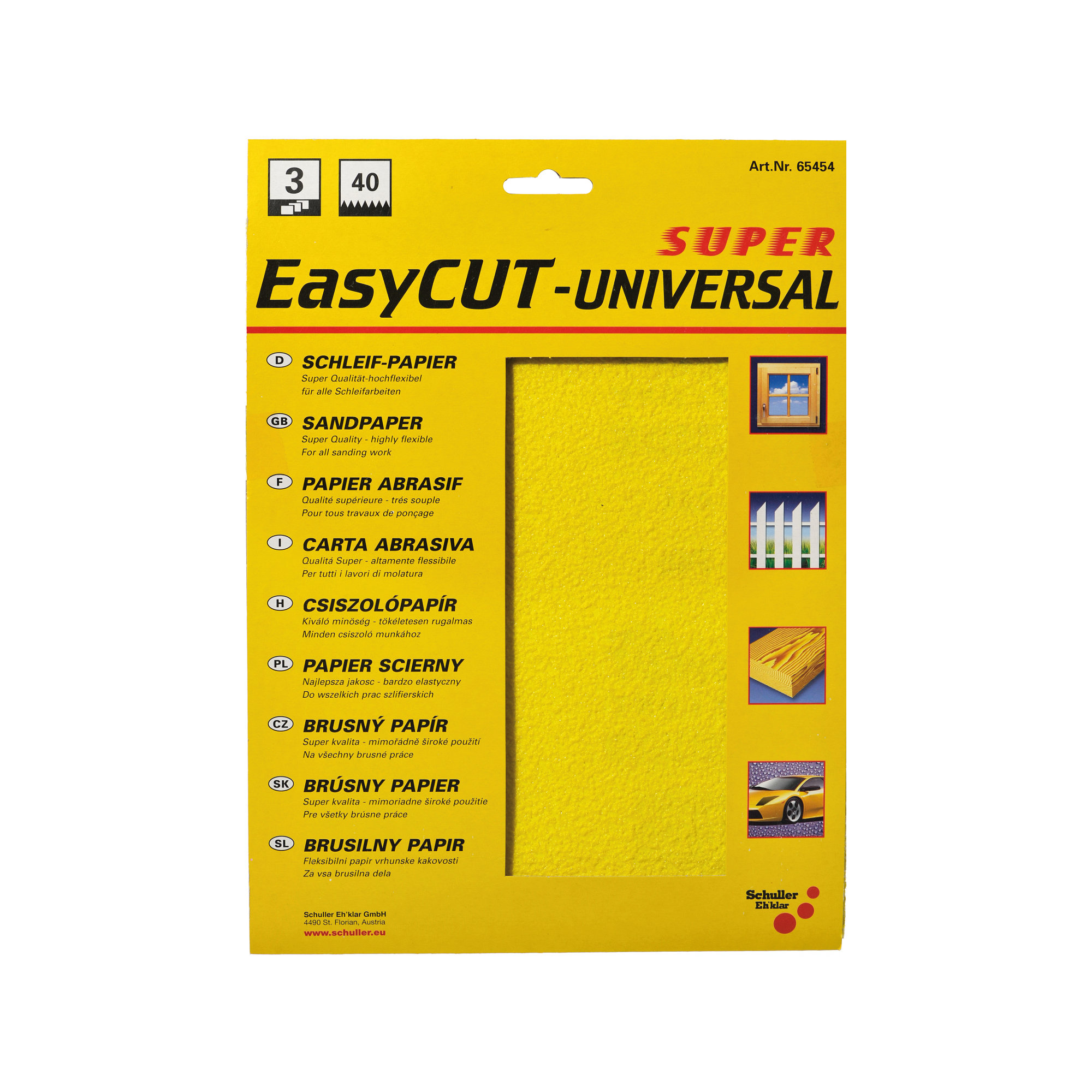 Easycut Universeel schuurpapier 230 x 280mm in 3-pack - K 80